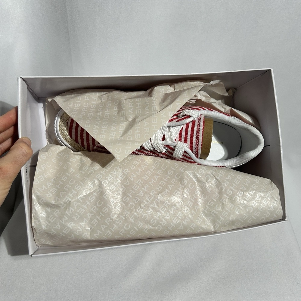 Marc Fisher SPRYNG3 Womens Sz 9M Red & White Stripe Casual Sneakers/Tennis Shoes - Picture 6 of 10